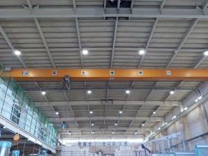 愛知県飛島村の工場にて、天井照明、水銀灯からLEDへ取替電気工事を致しました。