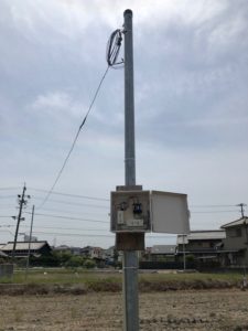 愛知県名古屋市港区にて、臨時用電源コンセント設置電気工事に伴い臨時電灯申請を行いました。