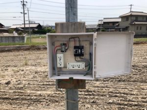 愛知県名古屋市港区にて、臨時用電源コンセント設置電気工事に伴い臨時電灯申請を行いました。