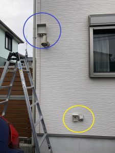 愛知県名古屋市緑区の戸建住宅にて、防犯カメラの取付電気工事を行いました。