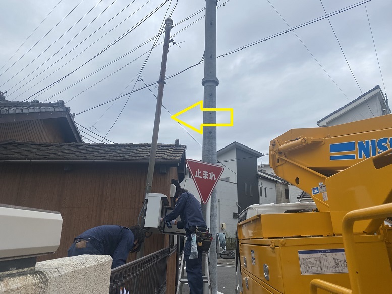 愛知県名古屋市南区にて、スッキリポール建て替えの電気工事を行いました。