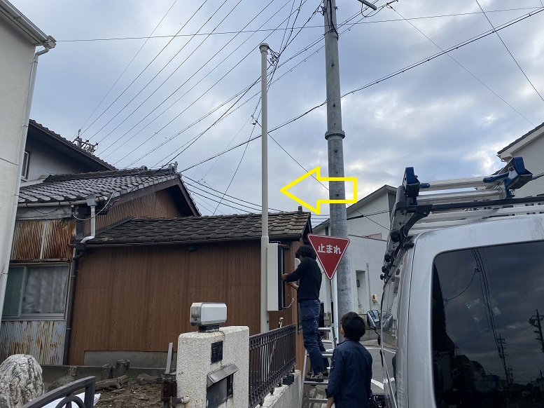 愛知県名古屋市南区にて、スッキリポール建て替えの電気工事を行いました。