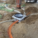 愛知県にて、地中電気配管 地中電気配線 マンホール(ハンドホール)設置工事のご依頼をいただきました。