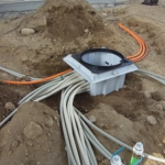 愛知県にて、地中電気配管 地中電気配線 マンホール(ハンドホール)設置工事のご依頼をいただきました。