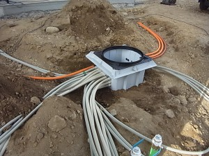 愛知県にて、地中電気配管 地中電気配線 マンホール(ハンドホール)設置工事のご依頼をいただきました。