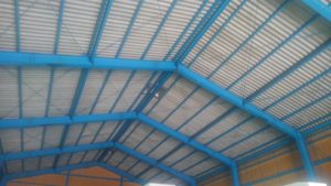 愛知県内にて、LED照明器具配線取付け 高所作業 高天井器具取付工事を行いました。