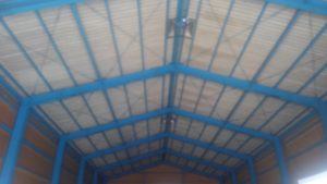 愛知県内にて、LED照明器具配線取付け 高所作業 高天井器具取付工事を行いました。