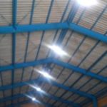 愛知県内にて、LED照明器具配線取付け 高所作業 高天井器具取付工事を行いました。