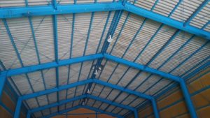 愛知県内にて、LED照明器具配線取付け 高所作業 高天井器具取付工事を行いました。